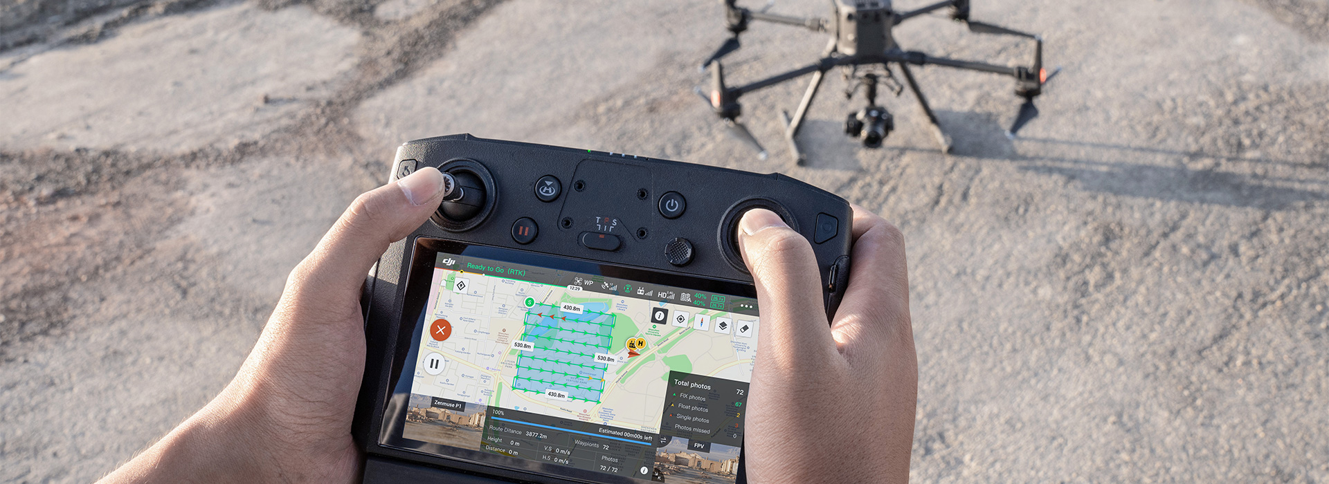 DJI Matrice 300 RTK controller telemetric display