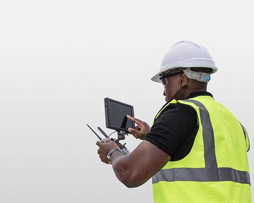 Construction Worker Using DJI Payload Software
