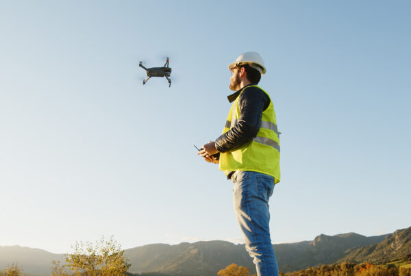 Construction Worker with Mavic 3 Enterprise Drone