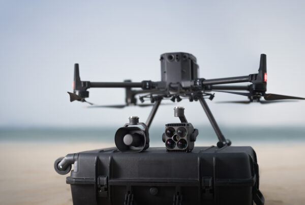 DJI Zenmuse S1 and DJI Zenmuse V1 next to the DJI Matrice 350 RTK